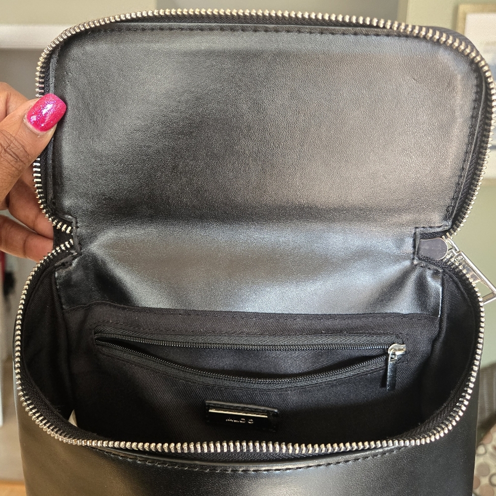 Aldo Feras Black Backpack with Silver Accents - Picture 7 of 10